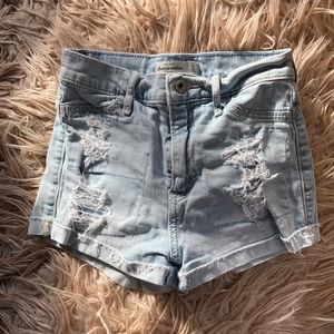 Abercrombie Kids distressed jean shorts